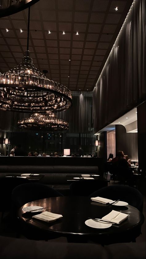 Fancy Dark Restaurant, Black Restaurant Aesthetic, Dark Restaurant Aesthetic, Fancy Restaurant Aesthetic, Dark Restaurant, Black Restaurant, Elegant Restaurants, Dump Ideas, Fancy Restaurants