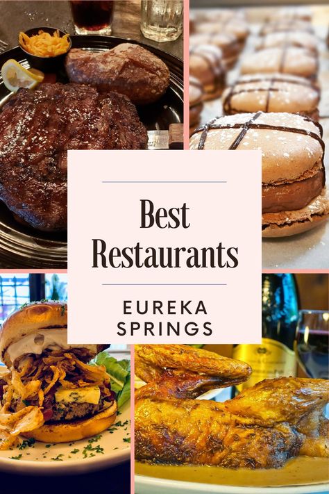 Best Restaurants In Eureka Springs, Eureka Springs Arkansas Fall, Things To Do In Eureka Springs Arkansas, Eureka Springs Arkansas Restaurants, Eureka Springs Arkansas Weekend Getaways, Eureka Springs Restaurants, Ponca Arkansas, Cousins Trip, Arkansas Food