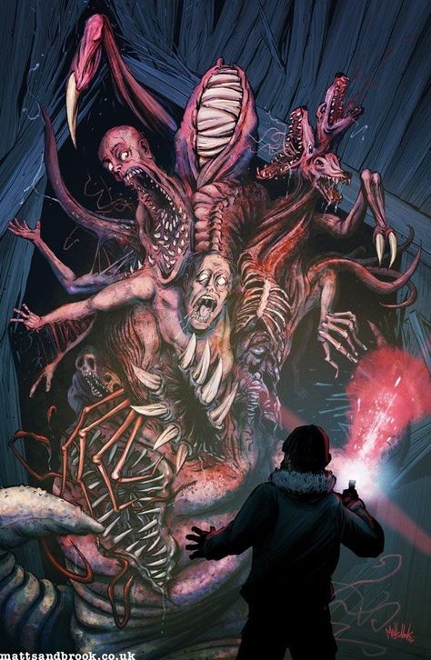 Horror Movie Art : John Carpenter's "The Thing" 1982, by Matt Sandbrook Horror Inspiration, Lovecraft Art, Movies Horror, Lovecraftian Horror, Creepy Stuff, Eldritch Horror, Horror Artwork, Horror Monsters, Horror Themes