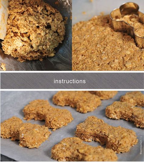 Dog Treats made with beef broth. 2 cups + 1/2 half cup rolled oats, ½ teaspoon salt, 1 egg, ½ cup unsalted beef or chicken broth. Dog Treats Chicken, Dog Cookie Recipes, Oat Cookie Recipe, Dog Treats Recipe, Homemade Pet Treats, Pet Treats Recipes, Doggy Treats, Veggie Broth, Dog Biscuits Homemade