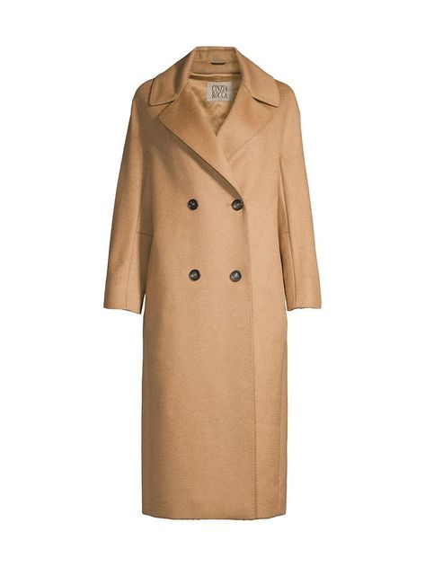 https://www.saksfifthavenue.com/product/cinzia-rocca-double-breasted-camel-hair-coat-0400017283182.html Camel Hair Coat, Cinzia Rocca, Baby Camel, Notch Collar, Double Breasted Coat, Tall Model, Model Measurements, Double Breasted, Camel