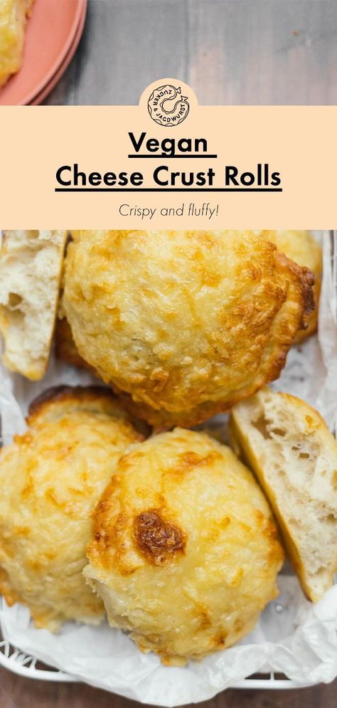 Try this recipe for vegan bread rolls with cheese - believe us, they're better than bought! Vegan Sourdough Bread Recipes, Vegan Cheese Bread, Vegan Bread Bowl, Vegan Bread Rolls, Cheesy Rolls, Comfy Food, Vegan Breads, Vegan Bread Recipe, Vegan Cheese Recipes