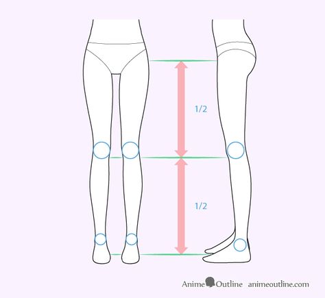 Proportion Drawing, Leg Proportions, Legs Tutorial, Anime Anatomy, Drawing Legs, Anime Reference, Body Sketches, Anime Drawing, Art Tips