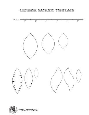 Design by Night: Leather Earring Pattern Update Diy Earrings Tutorial, Diy Leather Earrings, Leather Earring, Leather Jewellery, Druzy Earrings, Earring Tutorial, Templates Printable Free, Leather Projects, Earring Patterns