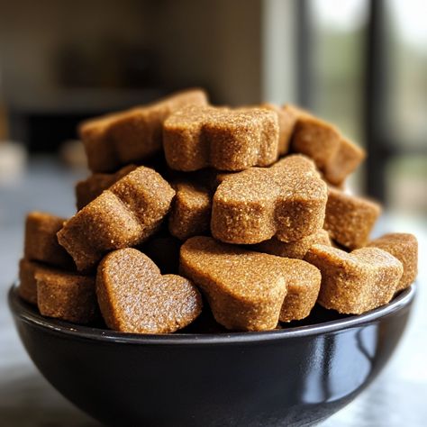 Peanut Butter & Pumpkin Chews for dogs are a nutritious and easy-to-make treat. Your pup will love them! Try this recipe today! Peanut Butter Chews, Wholesome Snacks, Peanut Butter Pumpkin, Dog Treats Homemade Recipes, Banana Oats, Healthy Peanut Butter, Homemade Snacks, Homemade Treats, Small Bites