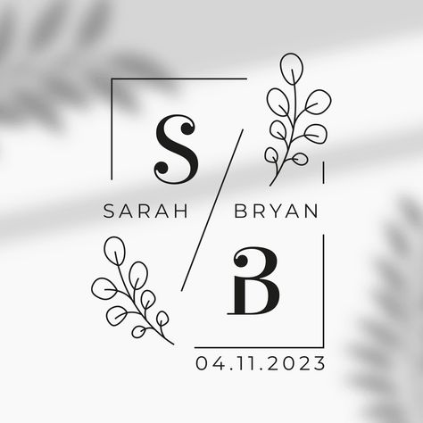 Sm Wedding Logo, Marriage Painting, Initial Wedding Logo, Wedding Name Initials Logo, Wedding Monogram Logo Ar, Marriage Monogram, Wedding Couple Logo Initials, Modern Wedding Logo, Baby Dragon Art