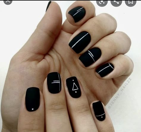 French Pedicure, Mens Nails, Nagellack Trends, Black Nail Art, Short Square Nails, Minimal Nails, Black Nail Designs, Black Nail, Nails Black