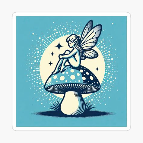 Get my art printed on awesome products. Support me at Redbubble #RBandME: https://www.redbubble.com/i/sticker/Fairy-on-Mushroom-Pop-Art-Style-by-artofuniverse/164372774.EJUG5?asc=u Fairies Stickers, Fairy On Mushroom, Fairy Stickers, Pop Art Style, Powerful Art, Sticker Ideas, Bottle Caps, Art Style, Art Inspo