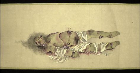 Contemplation of a Decaying Corpse: The Japanese Art of Kusôzu - TalkDeath Body Decomposition, Body Farm, Buddhist Beliefs, Subject Of Art, Meiji Era, Contemporary Watercolor, Spring Pictures, Art Japonais, Japanese Artists