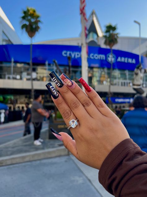 Drake Nails Ovo, Drake Nails Art, Drake Nails, Drakes Album, Drake Concert, Red Acrylic Nails, Nails Inspo, The Dogs, Bad Girl