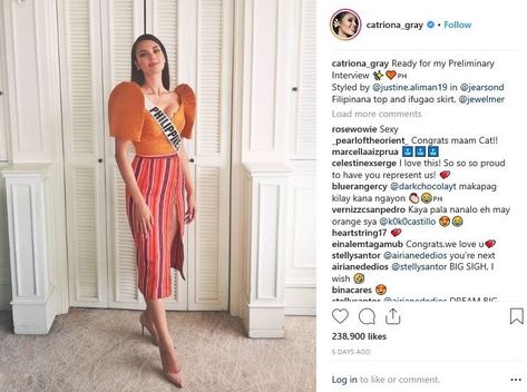 Catriona Gray Filipiniana, Miss Universe 2018, Catriona Gray, Modern Filipiniana Dress, Regions Of The Philippines, Modern Filipiniana, Gray Instagram, Filipiniana Dress, New York City Apartment