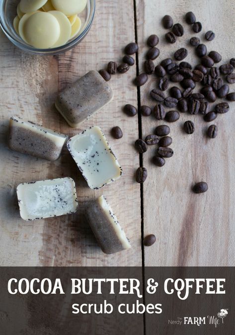 Cocoa Butter & Coffee Scrub Cubes Scrub Bars, Coffee Butter, Coffee Scrub Diy, Coffee Face Scrub, Sugar Soap, Coffee Scrubs, Scrub Diy, Coffee Tattoos, Butter Coffee