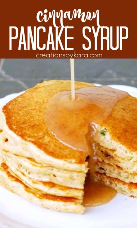 Cinnamon Syrup Recipe, Churro Pancakes, Syrup For Pancakes, Homemade Pancake Syrup, Pancakes Syrup, Pancake Syrup Recipe, Recipe Pancakes, Cinnamon Pancakes, Cinnamon Syrup