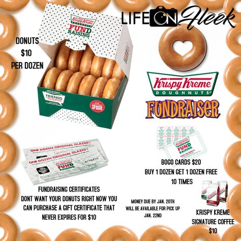 1,040+ customizable design templates for ‘donuts’ Krispy Kreme Fundraiser Flyer, Fundraising Poster Ideas, Middle School Fundraising Ideas, School Fundraising Ideas Highschool, Fundraiser Poster Ideas, Football Fundraising Ideas, High School Fundraising Ideas, Fundraising Ideas For Sports, Cheer Fundraiser Ideas