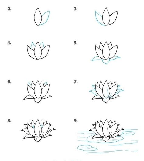 how-to-draw-a-water-lilly-simple-rose-drawing-step-by-step-diy-tutorial Draw A Lotus Flower, Easy Flowers To Draw, Flowers To Draw, Flowers Lilly, Realistic Flower Drawing, Cute Flower Drawing, Simple Flower Drawing, Doodle Art For Beginners, Architecture Drawing Presentation