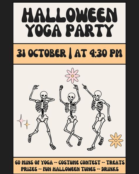 Join me on October 31st for a HALLOWEEN YOGA PARTY!✨👻 Let’s get dressed, do some yoga & have fun! COSTUMES ARE ENCOURAGED 🧟‍♀️ This class is 60 minutes and is perfect for beginners and advanced yogis alike. Special Halloween treats are included with class (cocktails, mocktails, snacks & treats🍬) AND there will be a prize for best costume 🎃 Sign up at brittmariefitness.com it’s gonna be a night to remember! #halloween #spookyseason #yoga #trickortreat #party Yoga Halloween, Halloween Yoga, Yoga Party, Fun Costumes, Best Costume, Special Halloween, Snack Treat, A Night To Remember, Costume Contest