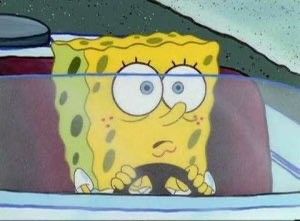 Spongebob Driving, Spongebob Reaction Pictures, Disney Face Swaps, Driving Funny, Spongebob Reaction Pics, Reaction Stickers, Kardashian Memes, Spongebob Reaction, Spongebob Characters