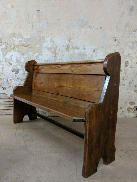 Church Pew Dining Room, Dinner Nook, Dining Room Teal, Deacons Bench, Charles Faudree, Church Pew Bench, Pew Bench, Pitch Pine, Church Conversions