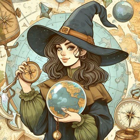 Spring Witch Illustration, Witch Artwork, Spring Witch, Geography Teacher, Witch Illustration, Witch Design, Cute Fall Wallpaper, Witching Hour, Magical Art