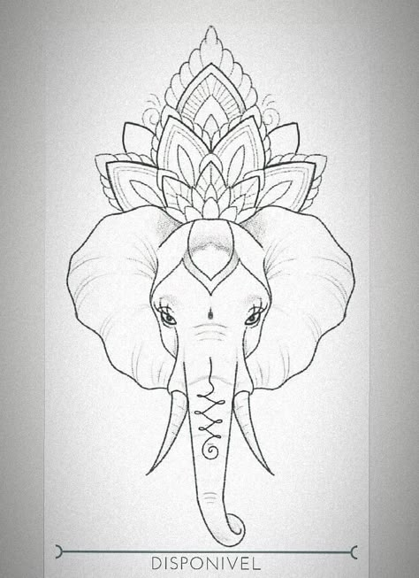 Girly Elephant Tattoo, Forearm Tattoo Women Outline, Elephant Tattoos Stencil, Elephant Tattoo Stencil, Indian Elephant Drawing, Indian Elephant Tattoo, Simple Elephant Tattoo, Arte Ganesha, Mandala Elephant Tattoo