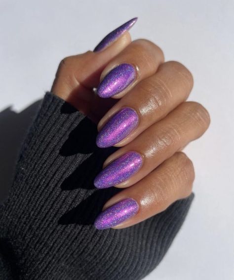 2024 Purple Summer Nails: From Pastel to Neon, Bright & Cute Designs Purple Nail Ideas, Holographic Nail Designs, Nail Polish Purple, Holo Nails, Purple Nail Art, Lilac Nails, Purple Nail Polish, Purple Nail Designs, Nail Design Inspiration