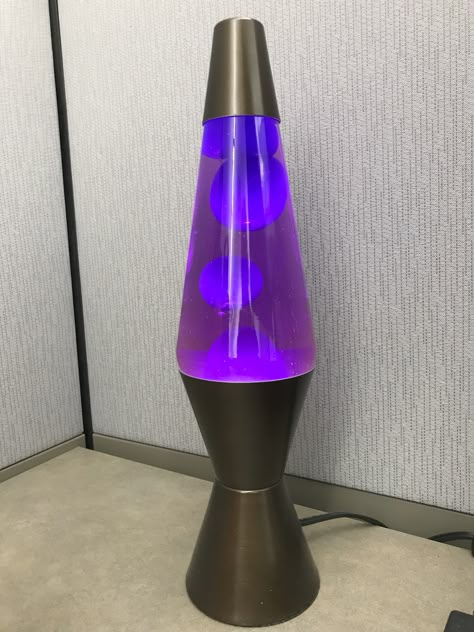 14” Classic lava lamp on bronze base. Blue wax, purple liquid. Lamp Lava, Purple Lamps, Lava Lamps, Bedroom Moroccan Style, Lava Lamp Aesthetic, Blue Lava Lamp, Purple Lava Lamp, Purple Table Lamp, Cool Lava Lamps