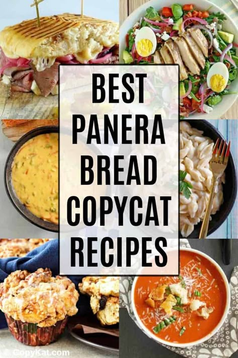 Get the best Panera Bread copycat recipes in one place! Find soup, sandwich, salad, mac and cheese, and pastry favorites to make at home. #panera #panerabread #copycat #copycatrecipes #souprecipes #sandwichrecipes #saladrecipes #macandcheese Bread Copycat Recipes, Best Copycat Recipes Restaurants, Panera Sandwiches, Panera Bread Copycat, Soup Sandwich, Panera Recipes, Restaurant Recipes Famous, Breaded Steak, Disney Foods