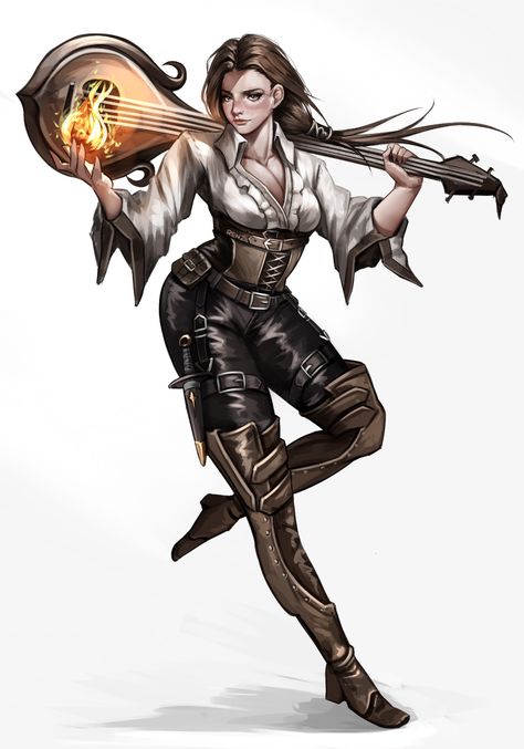 Bard Dungeons And Dragons, Female Bard, Dnd Bard, Place To Draw, Cool Character Art, D D Character Ideas, Fantasy Heroes, The Bard, Dungeons And Dragons Characters