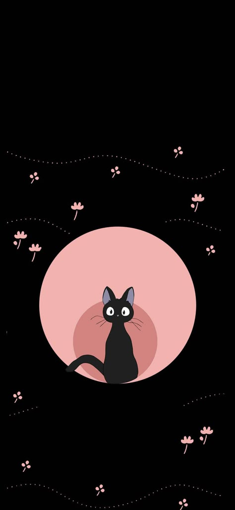 Gibli Studio Wallpaper Iphone, Jiji Kiki's Delivery Service Wallpaper, Studio Ghibli Art Wallpaper, Black Cat Phone Wallpaper, Ghibli Art Wallpaper, Kikis Delivery Service Wallpapers, Studio Ghibli Phone Wallpaper, Studio Ghibli Wallpaper Aesthetic, Ghibli Studio Wallpaper