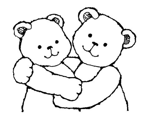 Two Friends Hugging Clipart | Clipart Panda - Free Clipart Images Family Clipart Black And White, Two Friends Hugging, Hug Clipart, Teddy Bear Drawing Easy, Drawing Friendship, Library Friends, Prayer Bear, Best Friend Hug, Hug Cartoon