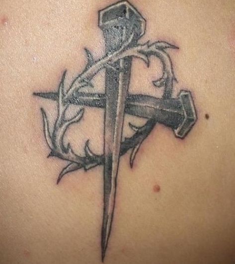 Crown Tattoo Men, Thorns Tattoo, Crucifix Tattoo, Faith Tattoos, Thorn Tattoo, Cross Nails, Photo Walls, Cross Tattoo For Men, Faith Tattoo