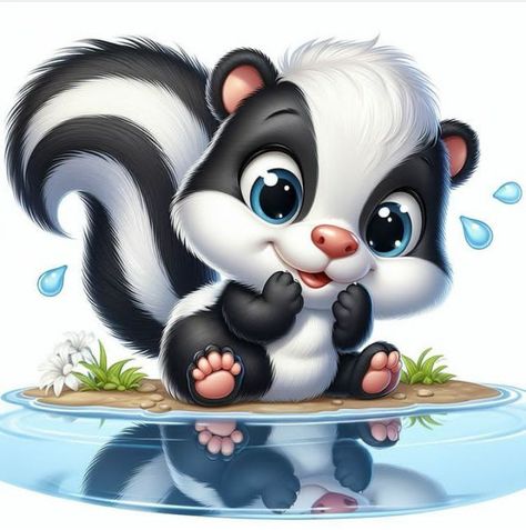 Cartoon Skunk, Megan Hess Illustration, Cute Animal Illustration, Pink Elephant, Arte Animal, Fall Pictures, Cute Animal Pictures, Cute Creatures, Animal Theme