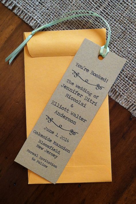 "Bookmarks make a great keepsake alternative to traditional Save the Date cards! Perfect for a literary or library-themed wedding, or for a couple who wants something just a bit different. Please provide the text you would like printed on your bookmark in the \"Add you personalization\" box during checkout. If you have any questions or want advice on what to include, simply type \"help\" in the box. We will message you a proof for your approval before printing. We want everything to be perfect f Bookmark Invitation, Literary Wedding Theme, Wedding Bookmark, Book Lovers Wedding, Bookish Wedding, Book Themed Wedding, Literary Wedding, Library Wedding, Diy Disney