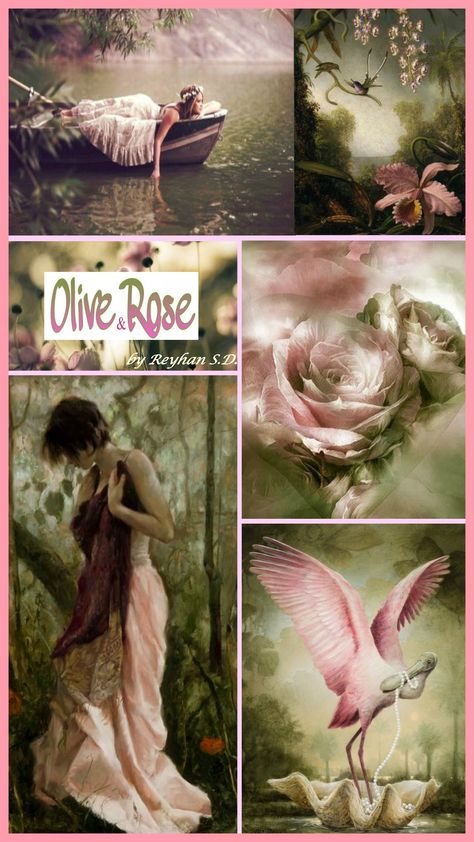 '' Olive & Rose '' by Reyhan S.D. Color Schemes Colour Palettes, Mood Colors, Color Collage, Beautiful Collage, Encaustic Art, Encaustic Painting, Colour Board, A Collage, Lino Print