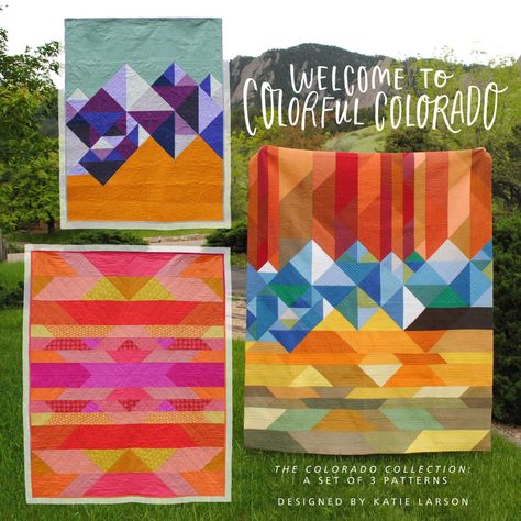 Welcome to Colorful Colorado | Craftsy Colorado Quilt, Novelty Quilts, Block Quilt Ideas, Mountain Quilt, History Of Quilting, Rainbow Quilts, Charm Pack Quilts, Mountain Quilts, Colorado House