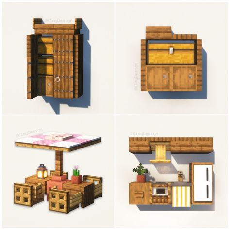 SPRUCE FURNITURE ideas!! 😵‍💫 Here’s 12 (?!) ideas of spruce furniture you can build to upgrade your base! You may have noticed that I’ve started sharing lots of reels and tutorials. In fact, for the next 30 days I’ll be sharing two reels per day!! 😱 And before you ask me, yes.. I am crazy! 😆 Btw, hope you enjoy these ideas! Let me know what’s your favorite! See ya 👋 ——————————————— ⁃ 🪴 Follow @klay.design_mc for more! ⁃ 💬 Lemme know your thoughts! ⁃ 🙌 Complementary Shaders ⁃ 🍳 Repost with c... Table And Chair Minecraft, Mc Furniture Ideas, Minecraft Seating Ideas, Minecraft Must Have Builds, Furniture Minecraft Ideas, Minecraft Seats, Minecraft Throne Chair Ideas, Minecraft Chair Ideas, Bench Minecraft