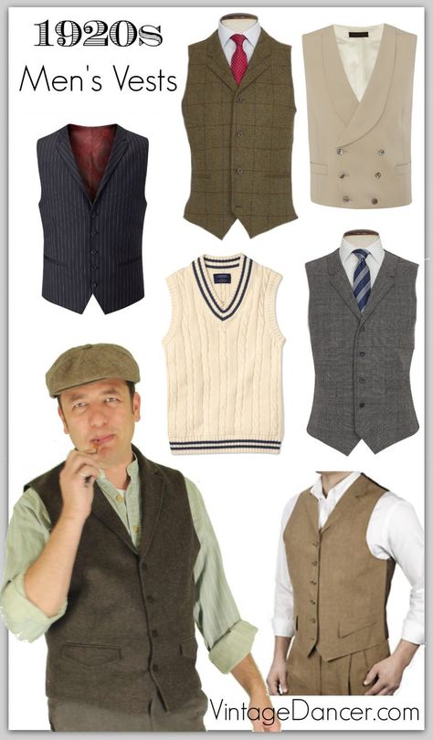 1920s Style Men's Vests, Pullover Vests, Waistcoats Mens Gatsby Attire, 1920s Men Accessories, Roaring 20s Costume Men, Gatsby Attire For Men, 1920s Mobster Men, 1920s Suits For Men, Mens 1930s Fashion, 1920s Men’s Clothing, 1920s Mens Fashion Gatsby Roaring 20s