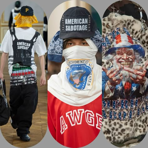 A$AP Rocky American Sabotage by AWGE. Story by Eleonora de Gray, Editor-in-Chief of RUNWAY MAGAZINE: https://runwaymagazines.com/asap-rocky-american-sabotage/ In a powerful convergence of art, fashion, and social commentary, A$AP Rocky and his creative collective AWGE have unveiled “American Sabotage,” a collection that goes beyond the runway to challenge societal norms and provoke thought. This audacious line, consisting of 34 meticulously crafted looks, serves as a vivid canvas for ghetto ... Awge Asap Rocky, American Sabotage Asap Rocky, American Sabotage, Dbd Aesthetic, Small Bathroom Interior, Runway Magazine, Societal Norms, Asap Rocky, Social Commentary