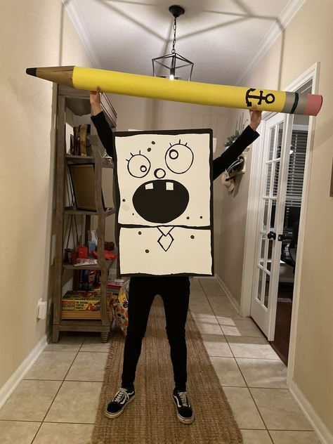 Unique Homemade Halloween Costumes, Cute Funny Halloween Costumes Women, Diy Guy Costume, Halloween Costumes Creative Unique, Easy Custome Halloween, Funny Customes Halloween Ideas, Funny Easy Costumes, Disfraz Halloween Original, Doodle Bob Costume