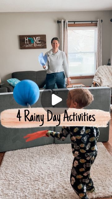 Brittany | Kids/Toddler/Baby Activities on Instagram: "Rainy Day? 

Try these 4 activities:
1. Giant Hand Balloon Tennis: create large hands with paper and hit a balloon back and forth (inspired by: @recreioemcasa )
2. Toilet Paper Roll Rave: create a “race track” with tape a race toilet paper rolls by waiving paper plates (inspired by: @themickensfam )
3. Cup Stacking: see what you can create with cups and popsicle sticks (inspired by: @stayathomeactivitymom )
4. Bag Races: tape toilet paper rolls to the floor. Race around them by jumping in grocery bags (inspired by: Pinterest)

#kidsactivities #kidsactivity #kidsactivityideas #rainyday #rainydays #rainydayactivities #rainydayactivity #toddleractivities #toddleractivity #kidsactivitiesathome #toddleractivitiesathome" Balloon Tennis, Cup Stacking, Rainy Day Activities For Kids, Kids Activities At Home, Baby Activities, Toilet Paper Rolls, Rainy Day Activities, Grocery Bags, Kid Activities