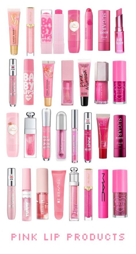 pink lip products #Ideas #Your #Look #CreativeIdeas #Every #Occasion #Makeup #Ideas #Elevate #Inspo #Inspiration #for #HomeTrends #Trends Occasion Makeup, Essence Makeup, Best Lip Gloss, Lip Care Routine, Pink Cosmetics, Lip Gloss Collection, Glitter Eye Makeup, Pink Lip Gloss, Products Ideas