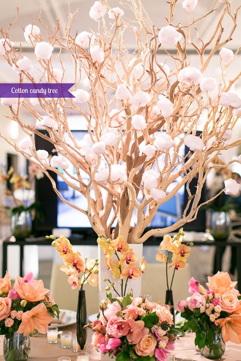 Delicious Tree!!   Wedding Co Show Shangri-La Toronto Cotton candy tree photo by Rebecca Chan, Wedding and Event Planner Pei Wedding, Cotton Candy Tree, Cotton Candy Wedding, Rebecca Chan, Cotton Candy Party, Candy Wedding, Cotton Tree, Sweet Station, Candy Tree