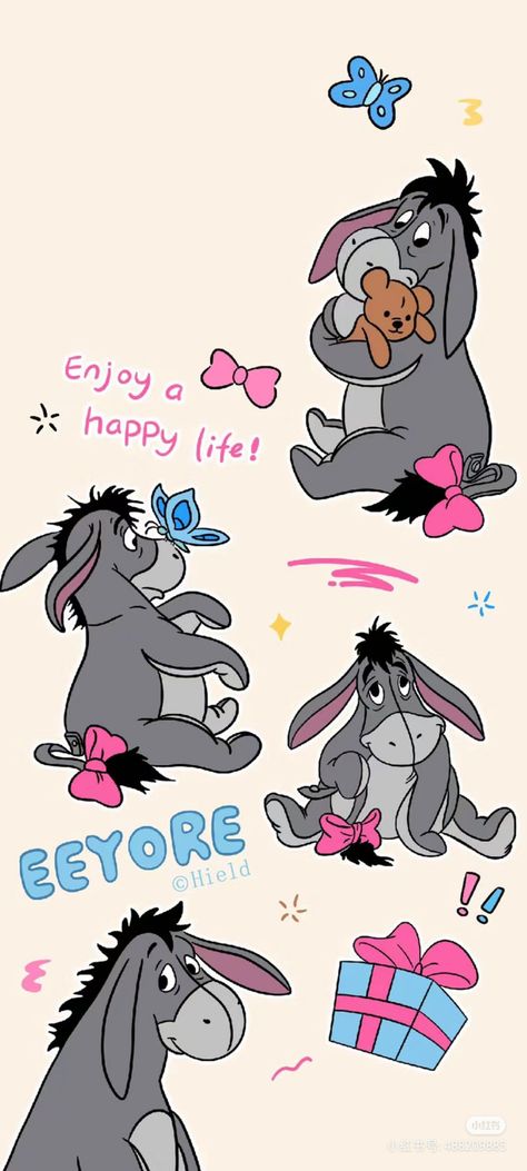 Fall Winnie The Pooh Wallpaper, Eeyore Wallpaper Aesthetic, Eeyore Wallpaper Iphone, Christmas Wallpaper Cartoon, Eeyore Wallpaper, Eeyore Images, Iphone Wallpaper Disney, Winnie The Pooh And Eeyore, Winnie The Pooh Background