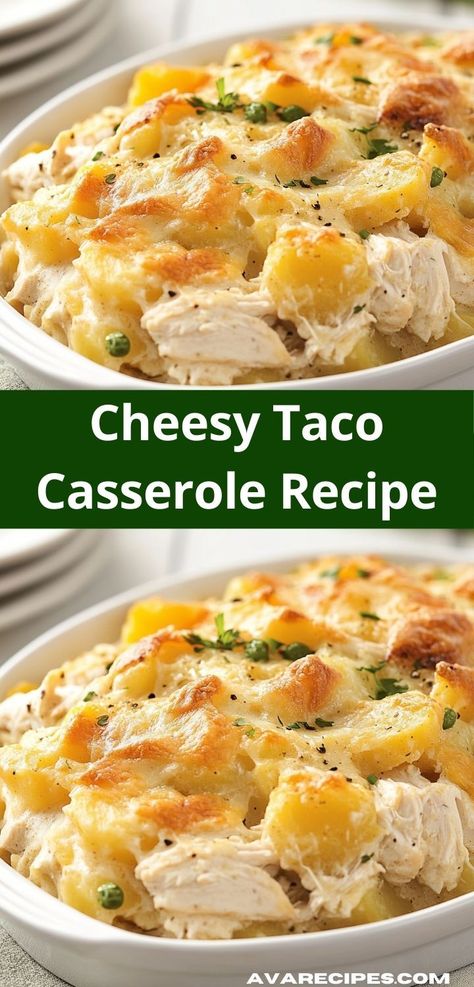 Searching for a comforting and satisfying dinner? This Cheesy Taco Casserole is not only delicious but also family-friendly. Enjoy a hearty dish that brings everyone together, perfect for busy weeknights or special occasions. Chicken Taco Casserole Bake, Taco Casserole Bake, Chicken Taco Casserole, Casserole Bake, Yummy Casserole Recipes, Mexican Night, Olive Relish, Chicken Taco, Taco Casserole