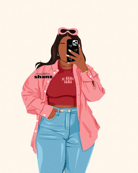 Plus Size Illustration Art, Plus Size Illustration, Fall Outfit Plus, Fall Outfit Plus Size, Barbie Instagram, Rave Festival Outfits, Plus Size Art, Selfie Art, Outfit Plus Size