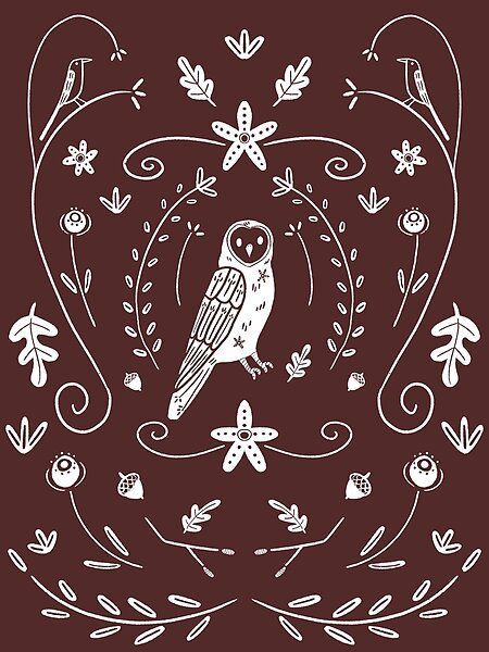 Folk Art Owl by bumblebeehollow | Redbubble Witchy Folk Art, Crow Folk Art, Folk Art Bee, Fall Folk Art, Owl Folk Art, Abs Art, Traditional Folk Art, Bat House, Smokey Bear