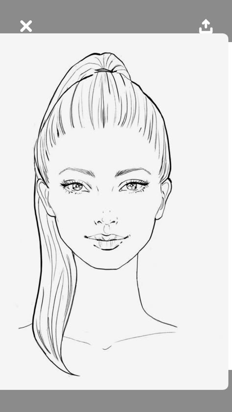 Makeup Sketch Face, Croqui Face, Alt Makeup Ideas, Makeup Ideas Drawing, Scribbling Drawing, Fashion Illustration Template, Fashion Illustration Face, Hair Illustration, Fashion Figure Drawing