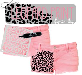 Diy Leopard Print, Diy Stencils, Sharpie Crafts, Pattern Stencil, Shorts Diy, Diy Shorts, Diy Vetement, Leopard Print Shorts, Denim Diy