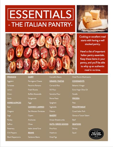 Italian Pantry, Italian Cooking Class, Spiced Eggs, Italian Diet, Freezing Herbs, Stock Your Pantry, Dried Porcini Mushrooms, Pantry Essentials, Porcini Mushrooms