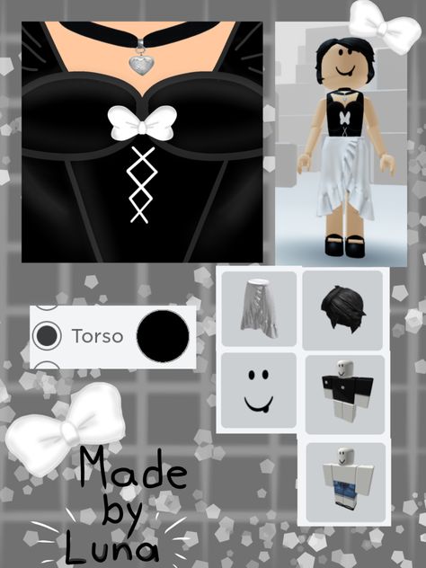 All items in the example avatar are below the photo! Made by luna! All drawn by me :D Drawn Roblox Avatars, Roblox T Shirt Corset, Roblox T Shirt Ideas, Roblox T Shirt Y2k, T Shirt Corset, Shirt Corset, Roblox Tshirt, Y2k Corset, Emo Shirts